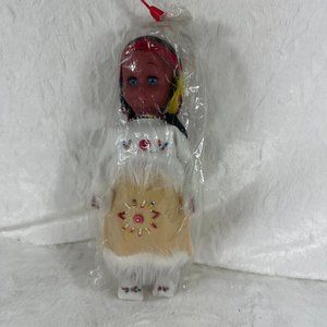 Vintage Souvenir Indian Doll Sleepy in motion Eyes in plastic